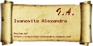 Ivanovits Alexandra névjegykártya